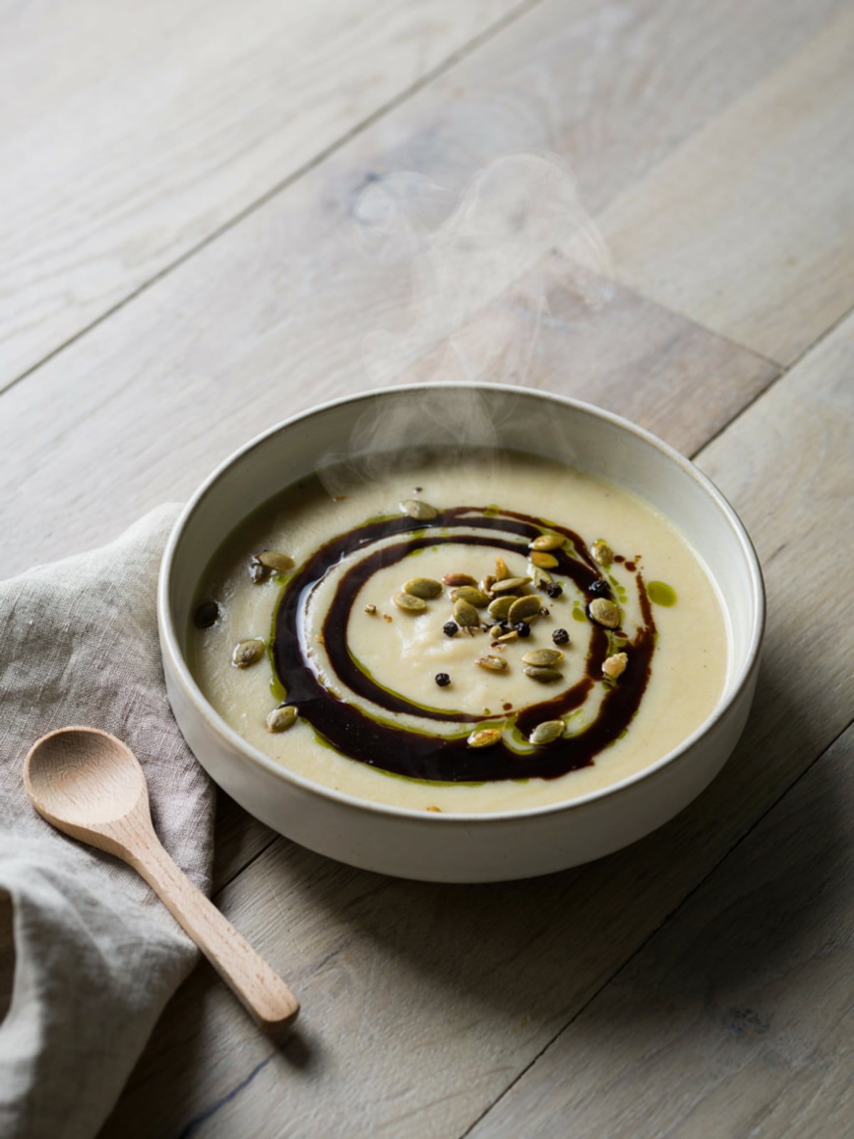 Soup with pumpkin seed oil