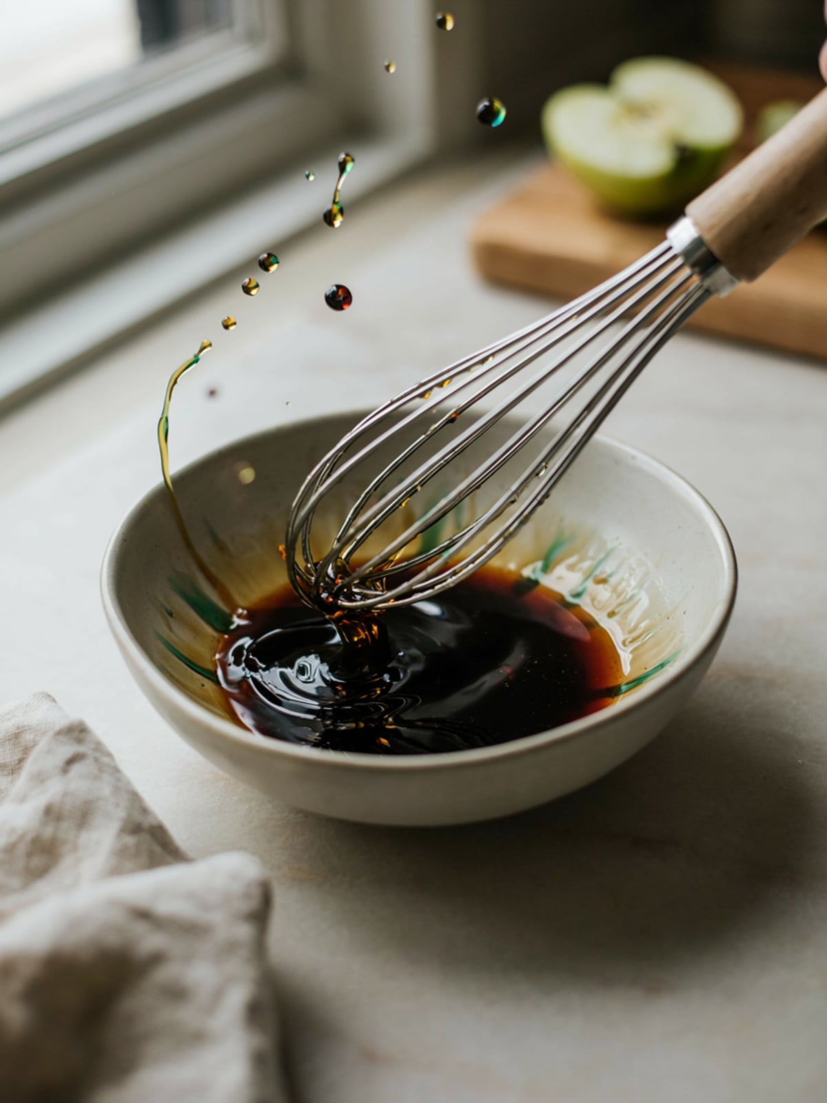 Apple Cider Vinegar Dip with Pumpkin Seed Oil