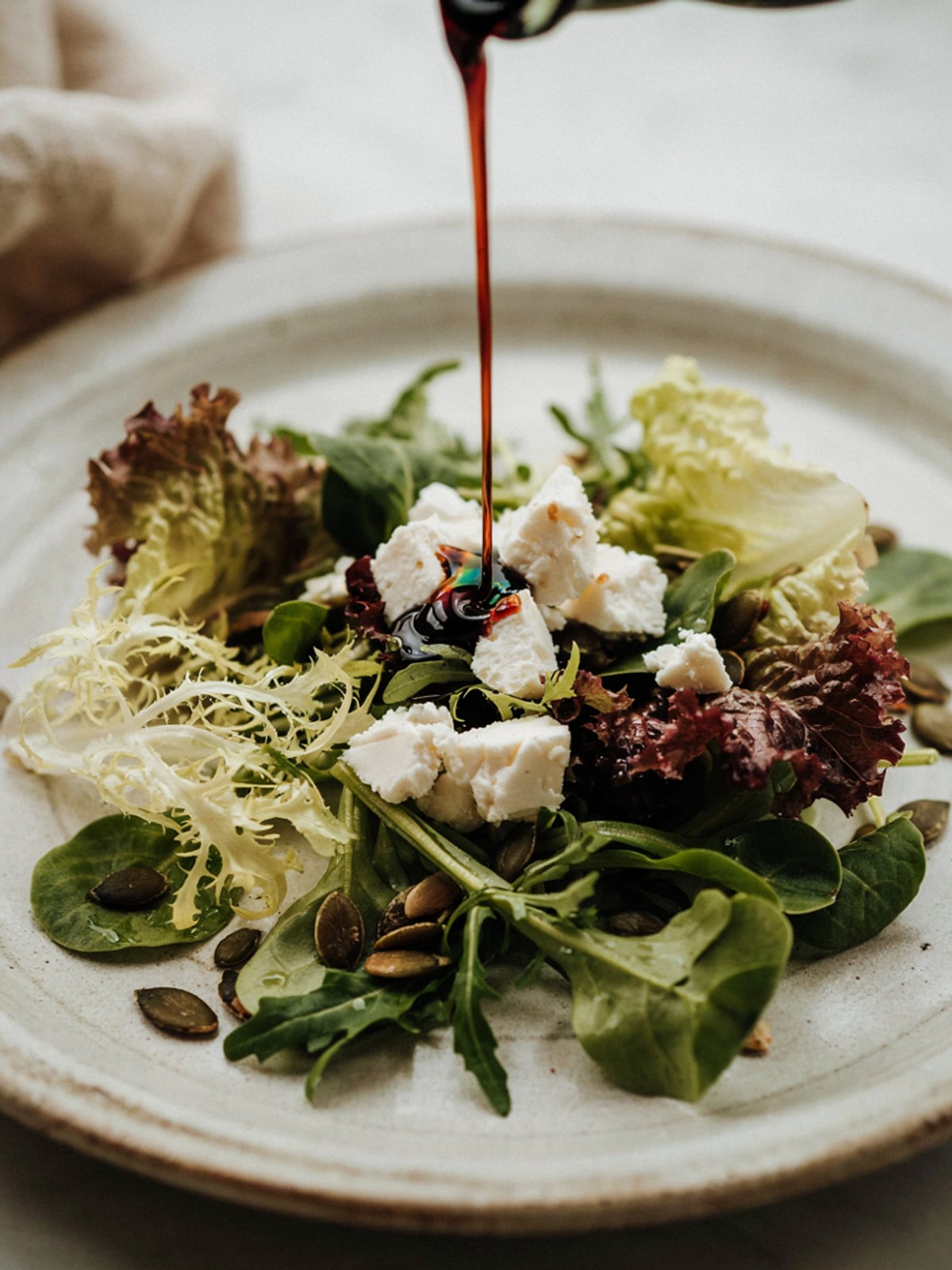 Goat Cheese Salad with Pumpkin Seed Oil