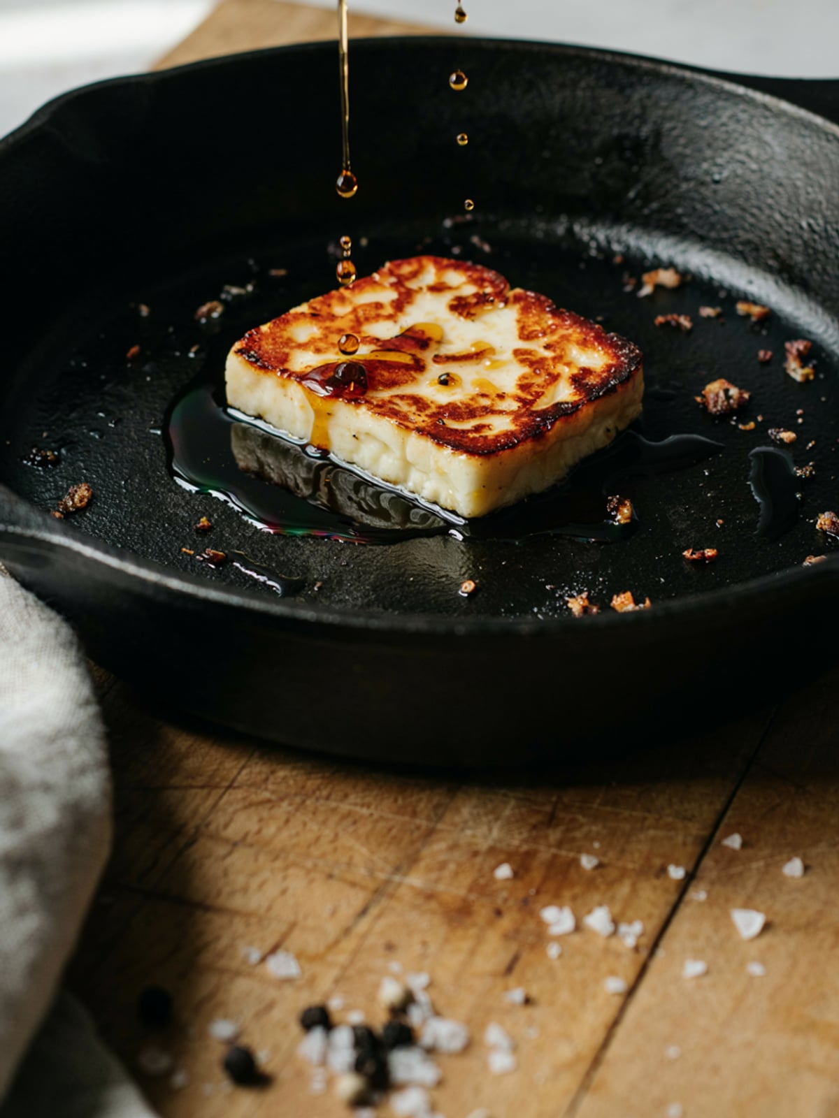 Grilling Cheese with Pumpkin Seed Oil