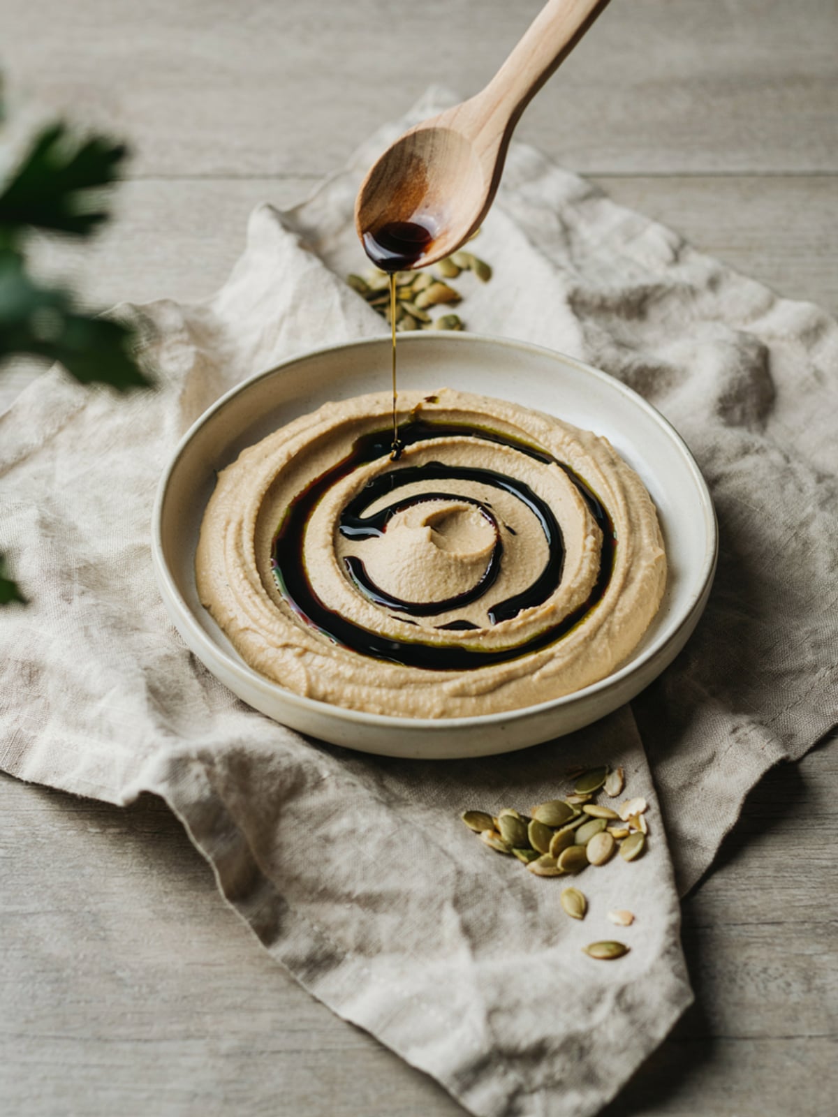 Hummus with Pumpkin Seed Oil