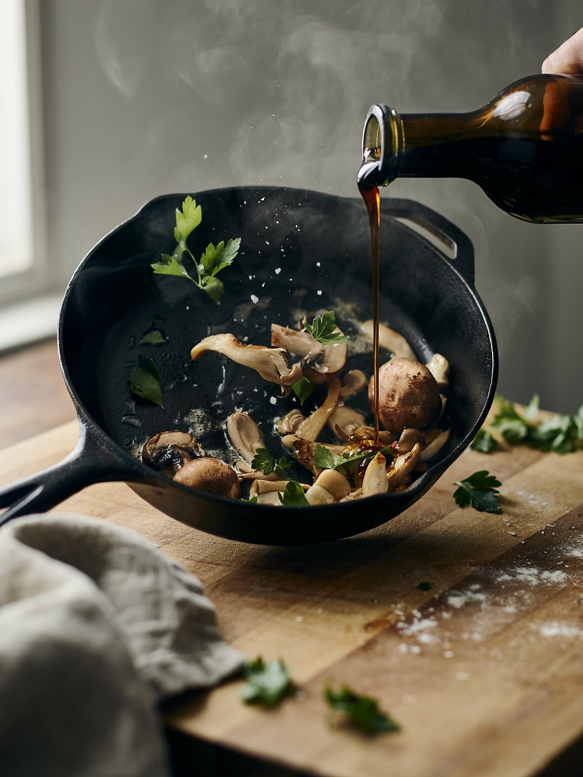 Pan-Fried Mushrooms with Pumpkin Seed Oil